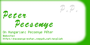 peter pecsenye business card